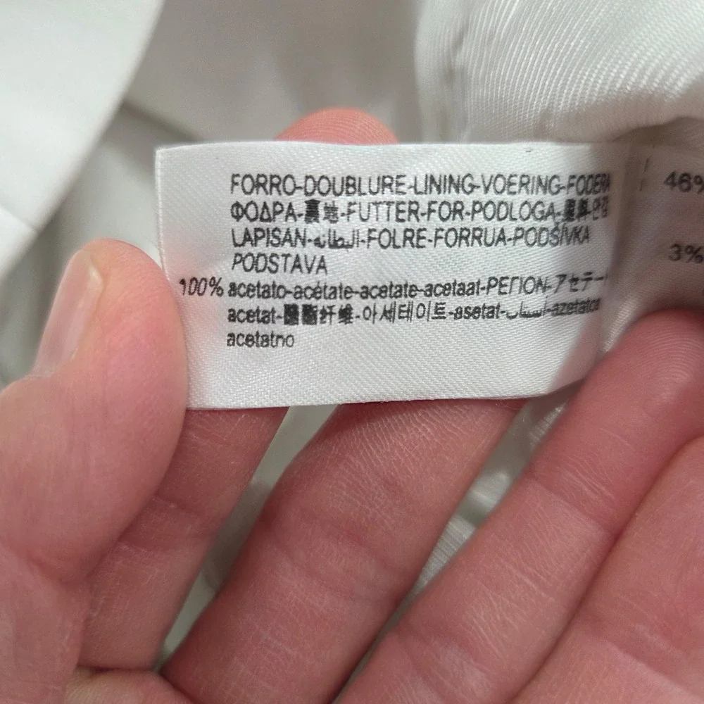 Zara White Double Breasted Cropped Blazer Gold Buttons XS Women Professional - Picture 6 of 6